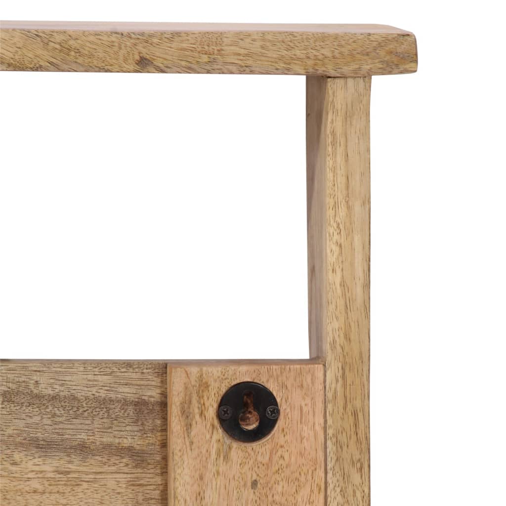 Veggmontert knaggrekke med 4 kroker heltre mango