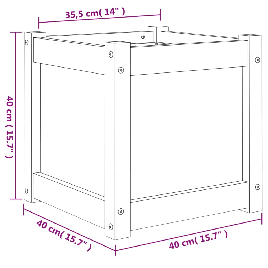 Hageplantekasse 40x40x40 cm heltre douglasgran