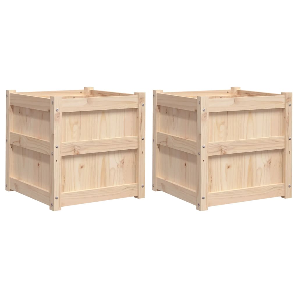 Plantekasser 2 stk heltre furu vidaXL
