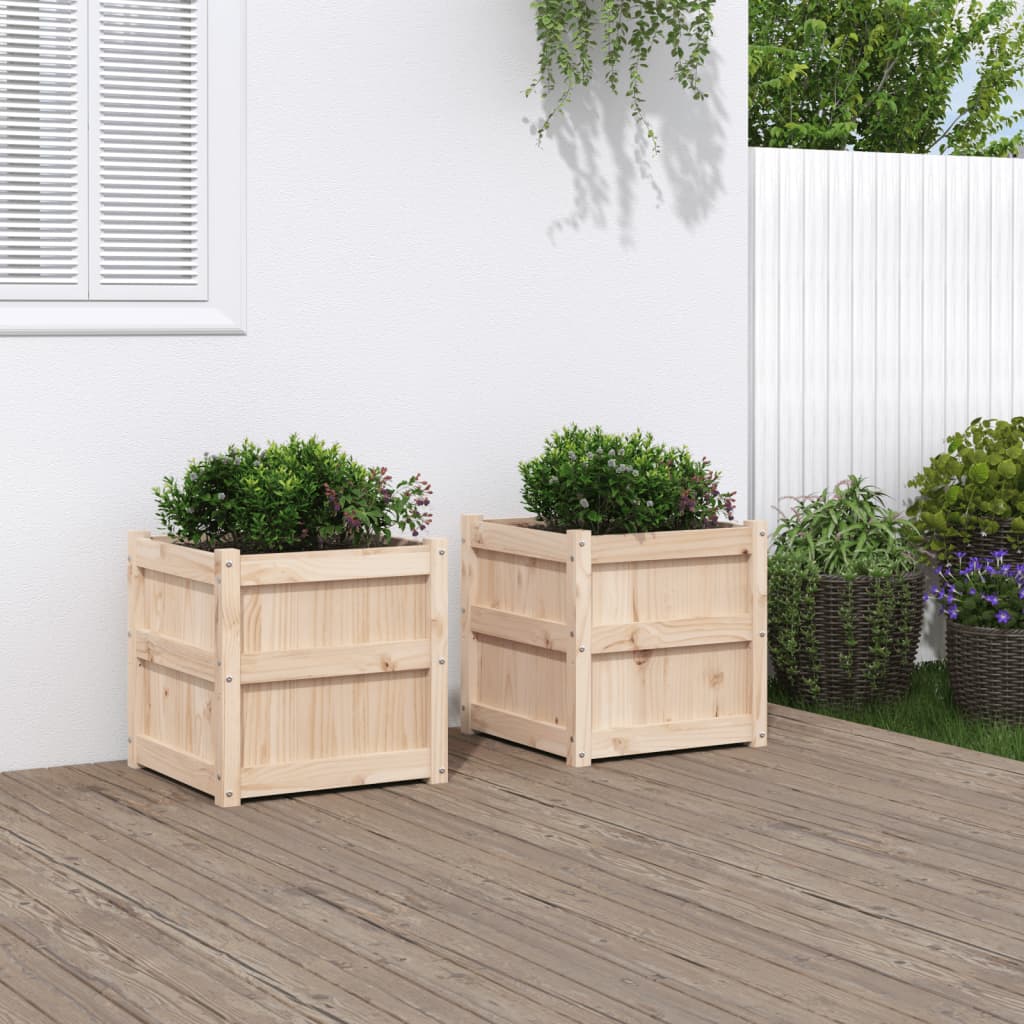 Plantekasser 2 stk heltre furu vidaXL