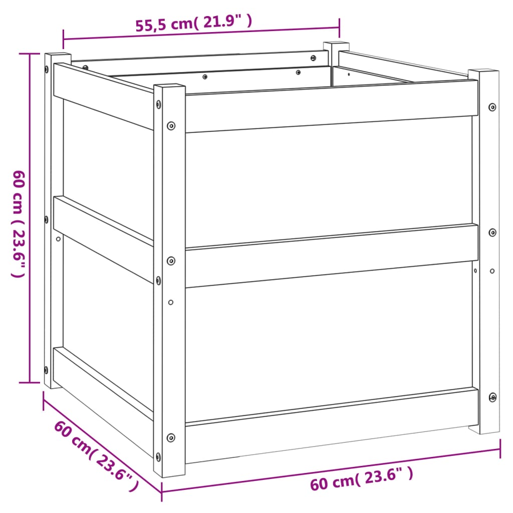 Plantekasse 60x60x60 cm heltre douglasgran