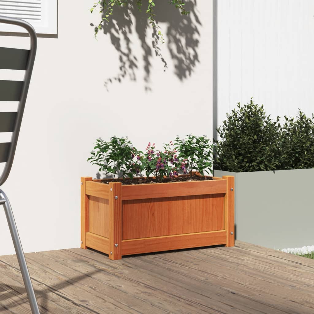 Hageplantekasse voksbrun 60x31x31 cm heltre furu