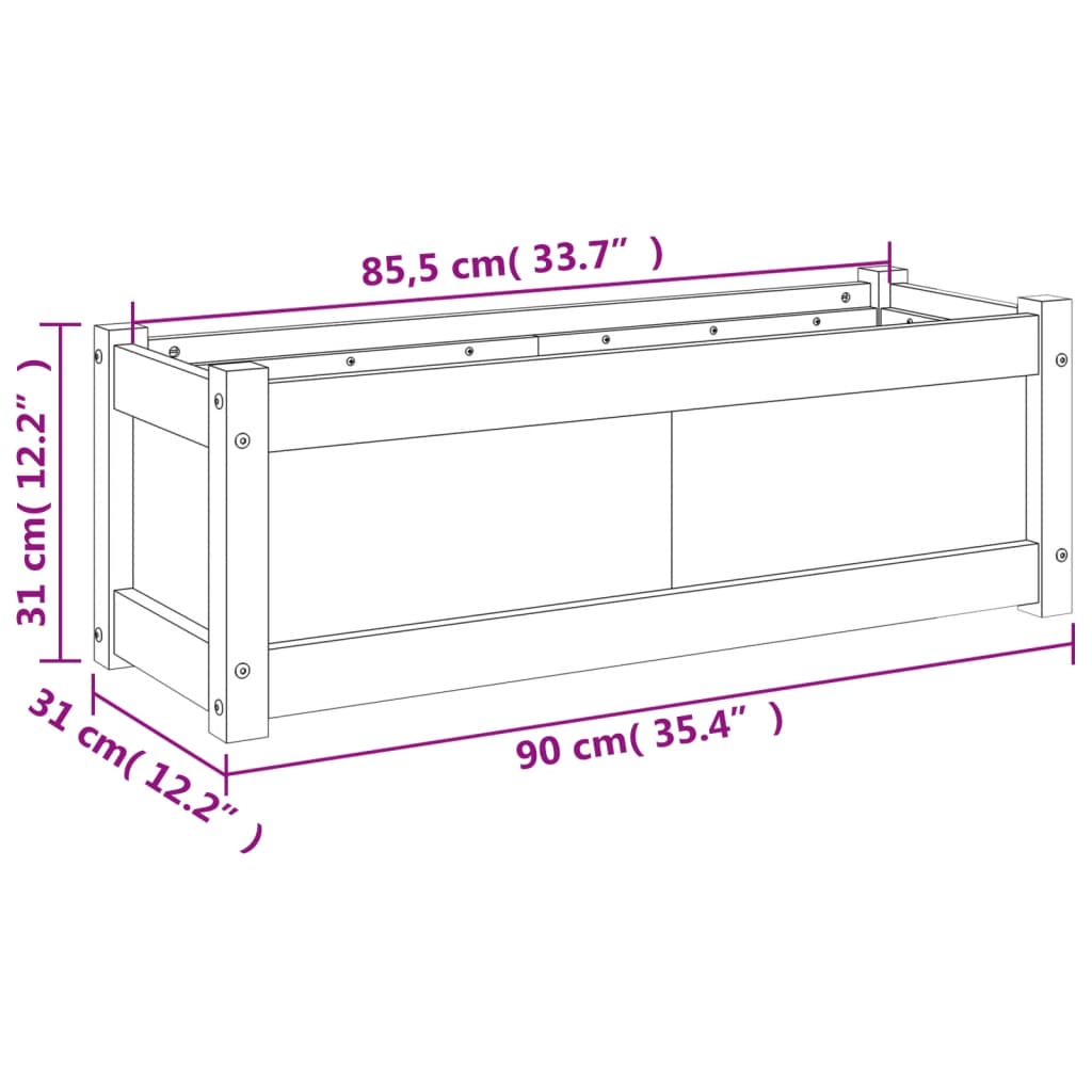 Hageplantekasse 90x31x31 cm heltre douglasgran