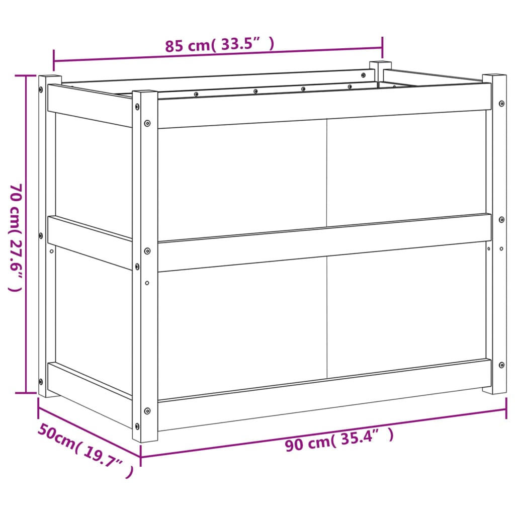 Hageplantekasse 90x50x70 cm heltre douglasgran
