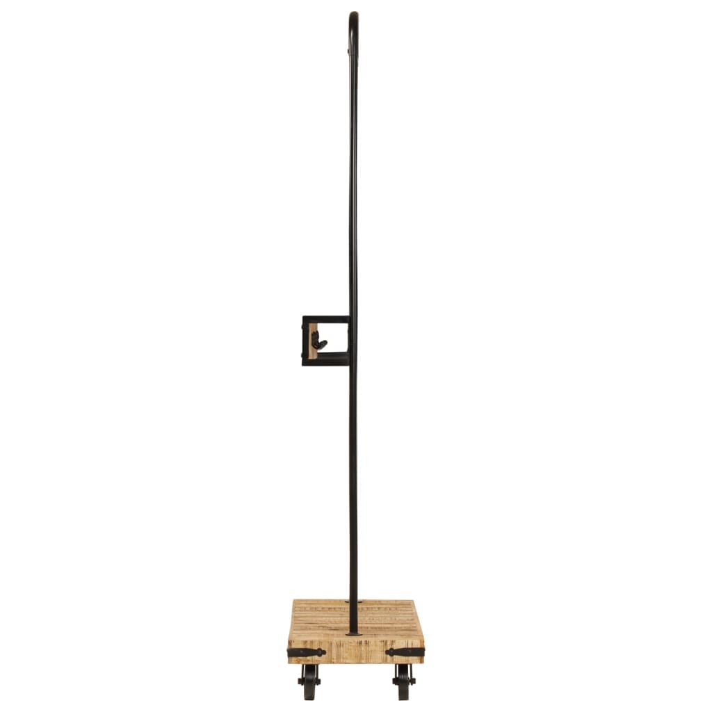 Klesstativ med hjul 90x35x190 cm heltre mango og jern