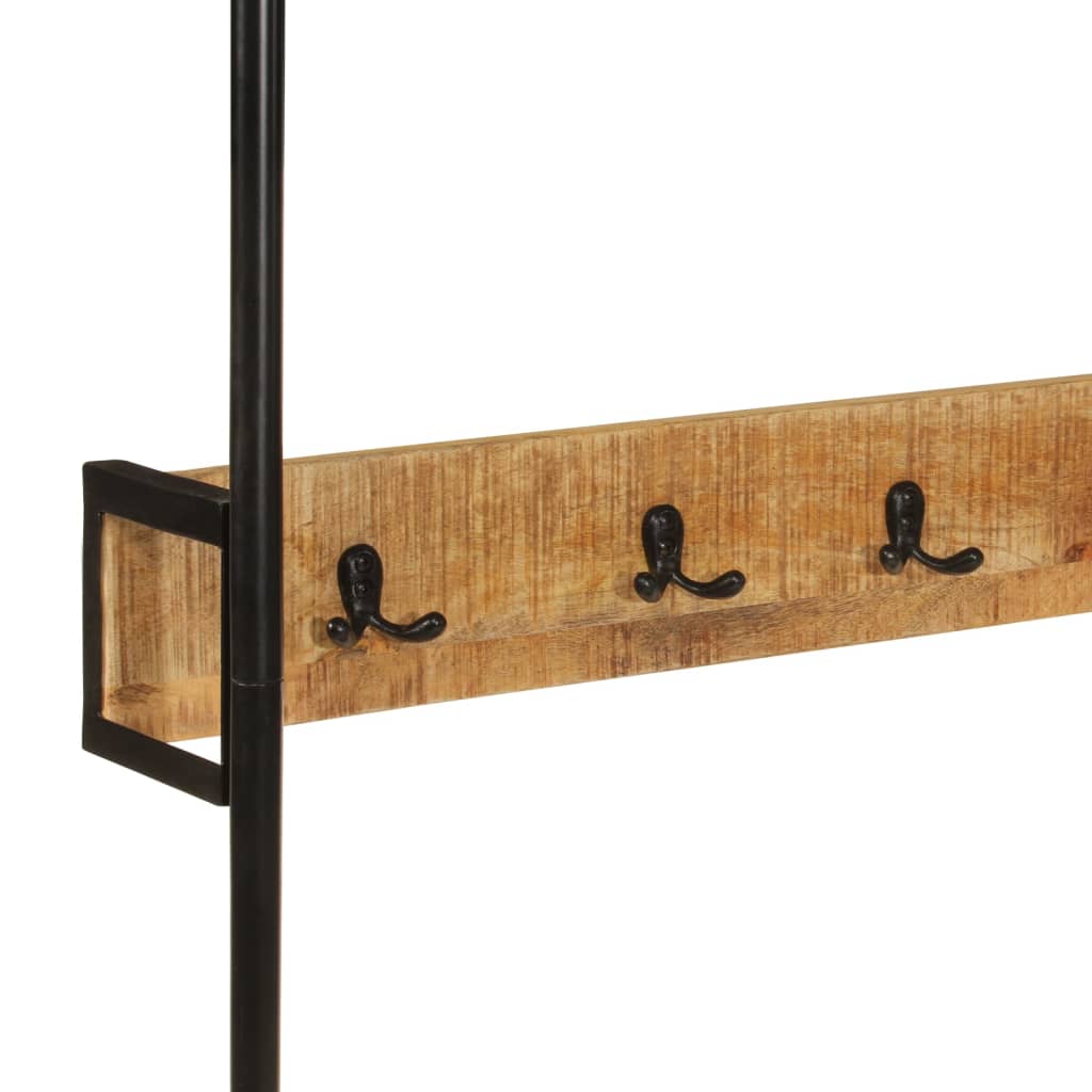 Klesstativ med hjul 90x35x190 cm heltre mango og jern