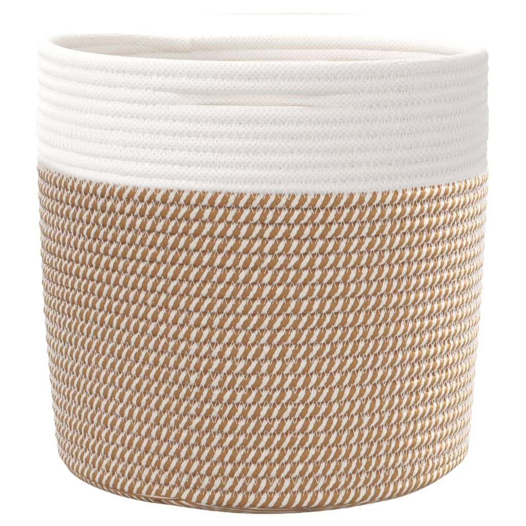 Oppbevaringskurver 2 stk brun og hvit Ø28x28 cm bomull