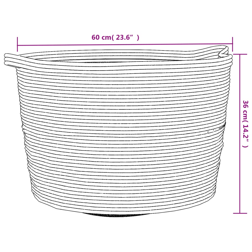 Skittentøyskurv brun og hvit Ø60x36 cm bomull