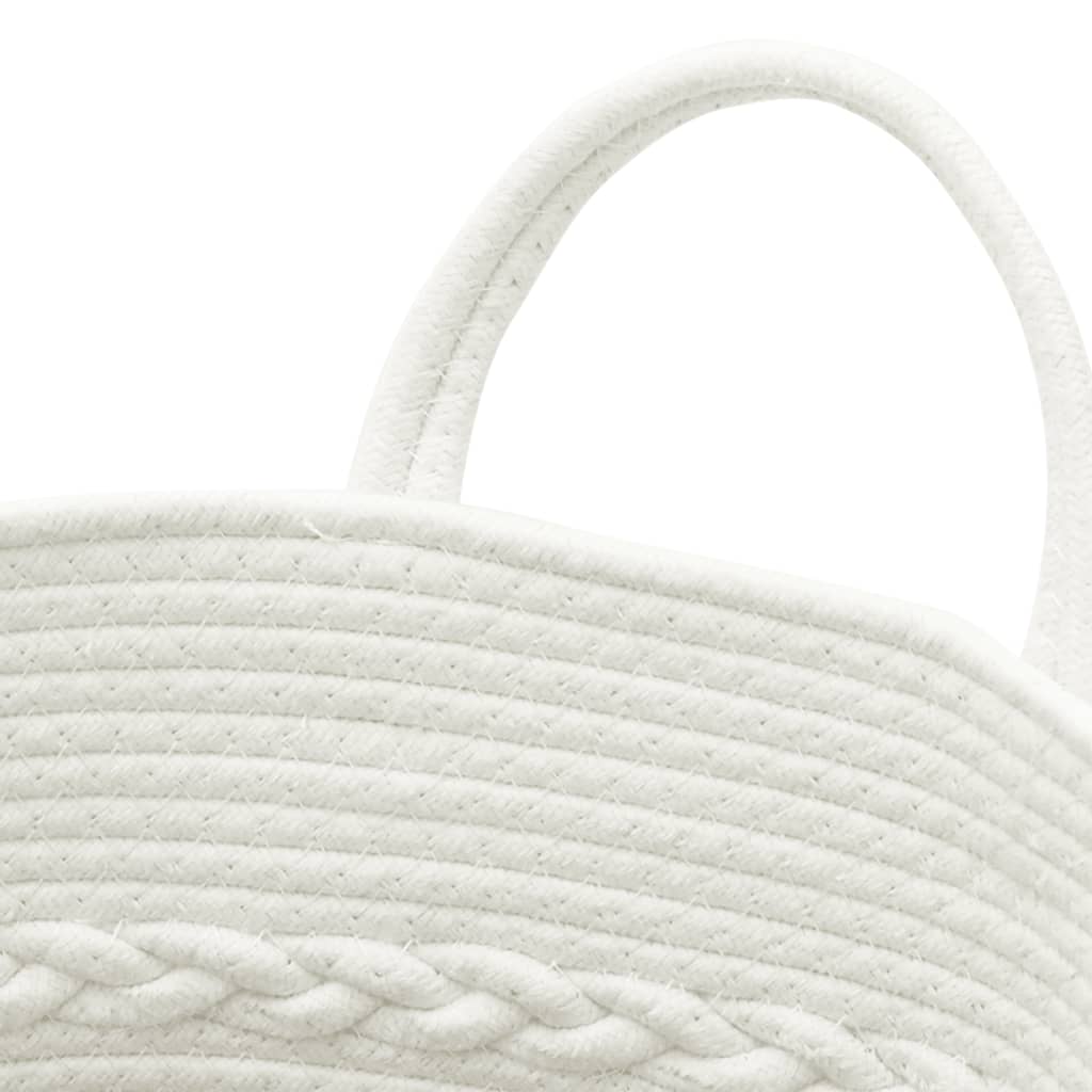Oppbevaringskurv grå og hvit Ø43x38 cm bomull