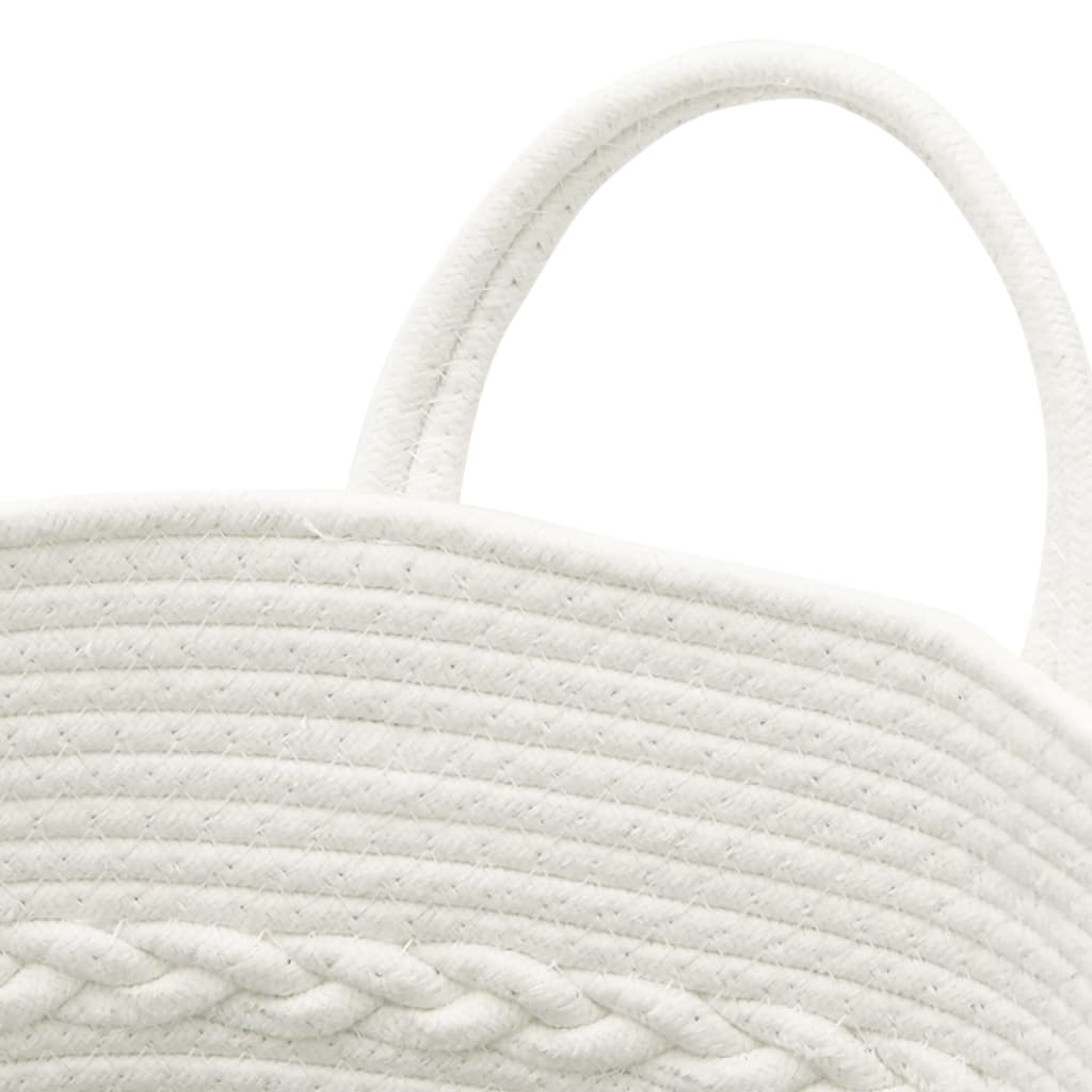 Oppbevaringskurv brun og hvit Ø43x38 cm bomull