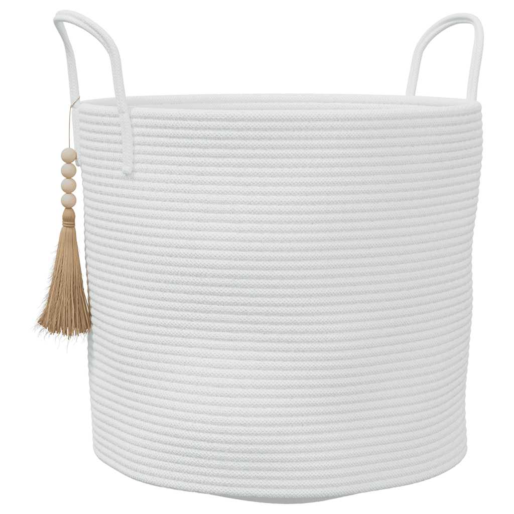 Oppbevaringskurv hvit Ø40x35 cm bomull