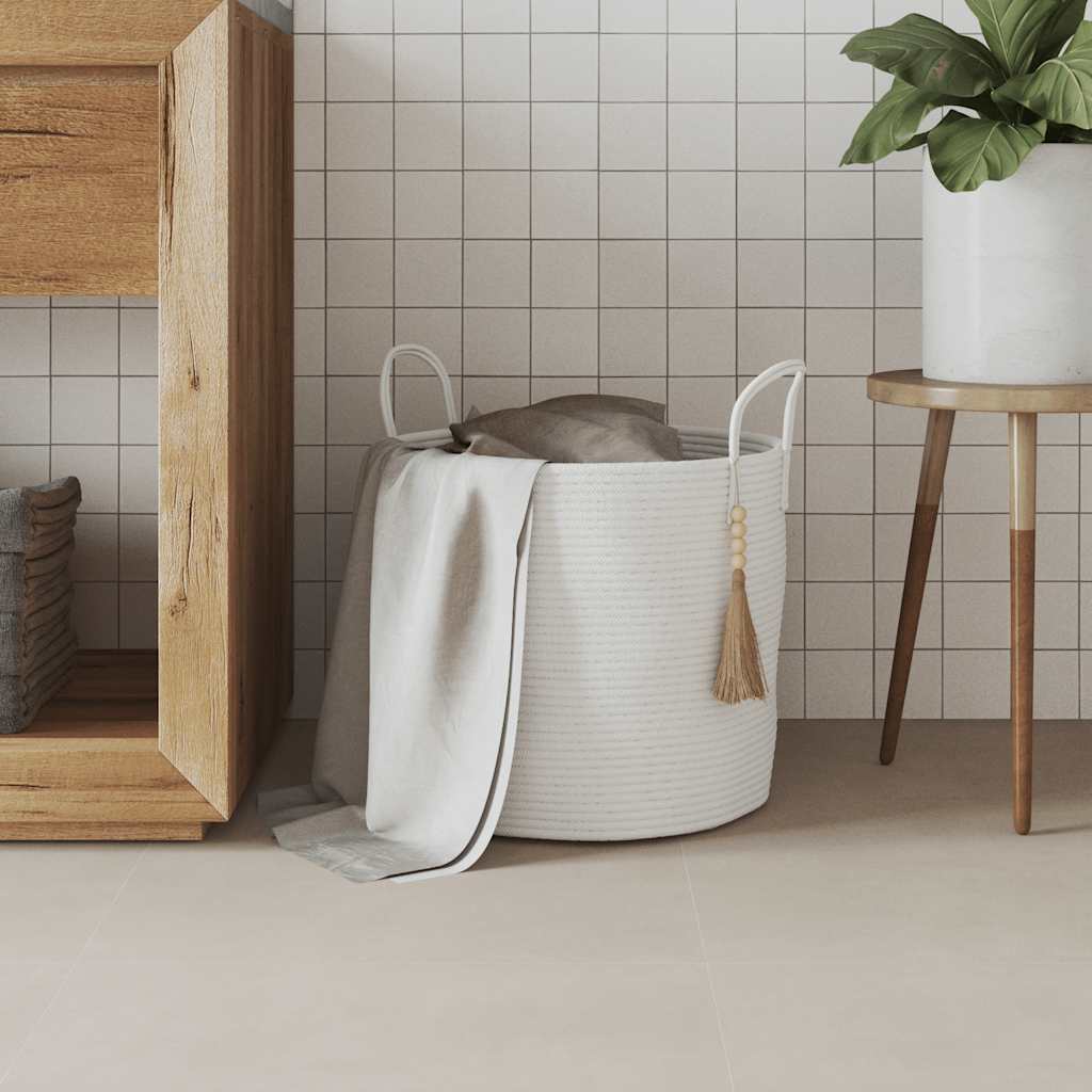 Oppbevaringskurv hvit Ø40x35 cm bomull