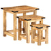 Stablebare sidebord 3 stk grovt heltre mangotre