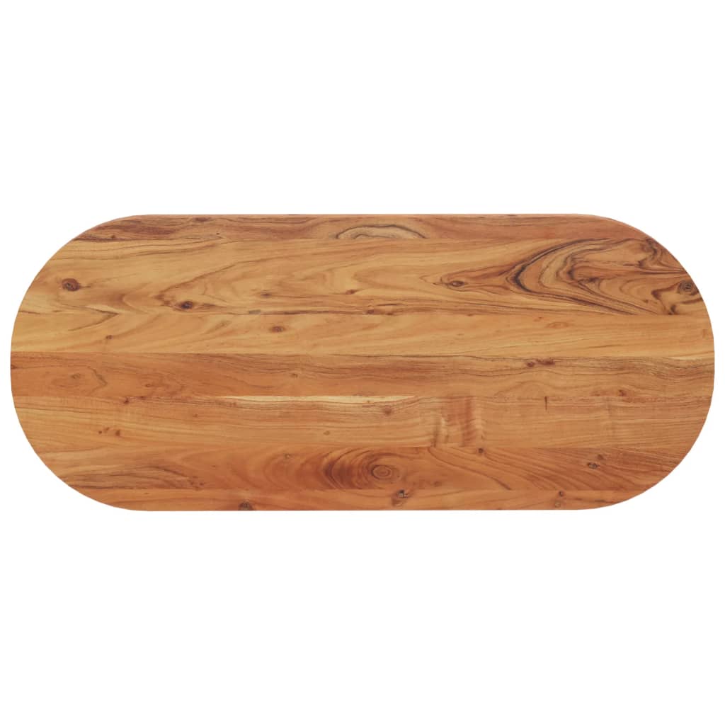 Bordplate 120x50x3,8 cm oval heltre akasie