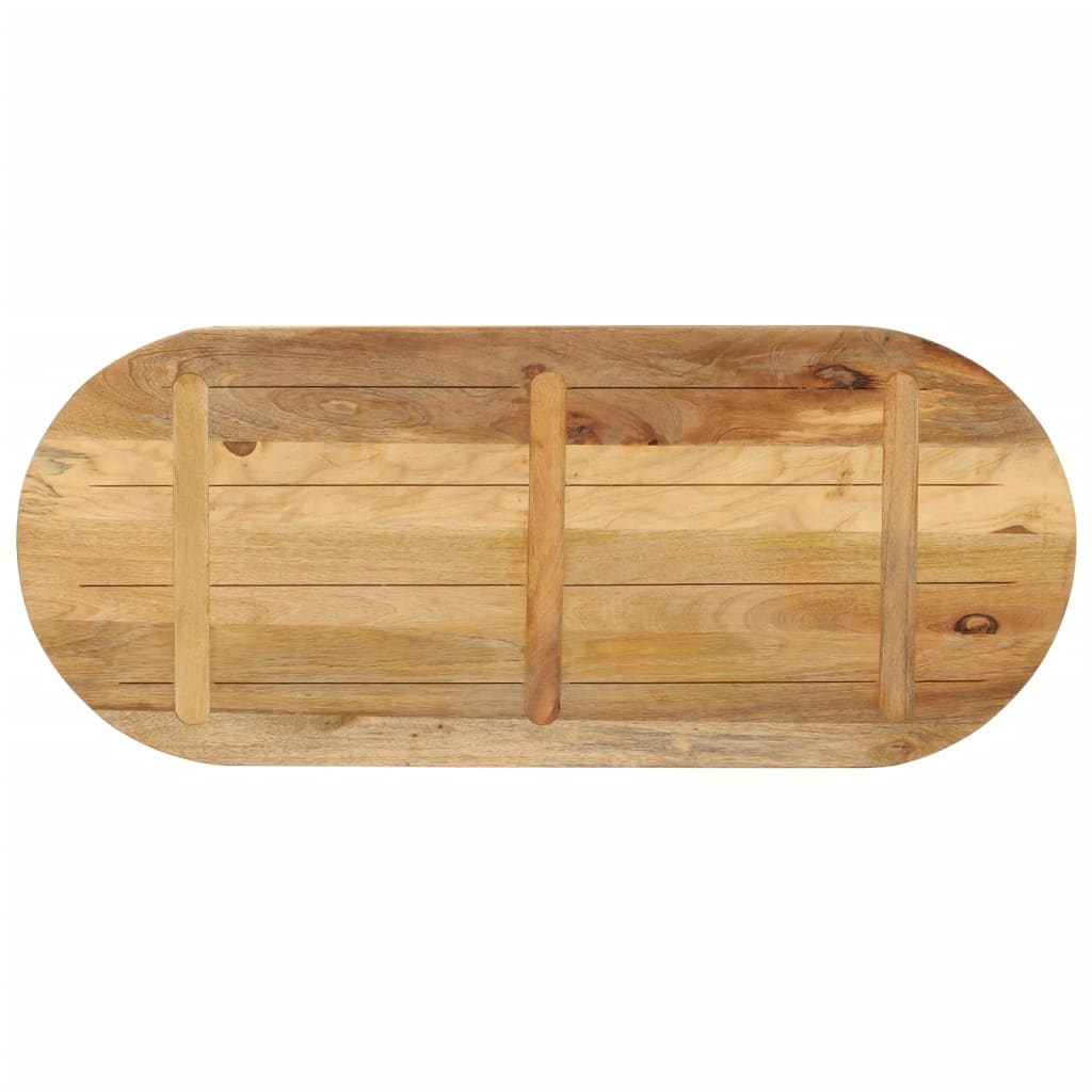 Bordplate 120x60x2,5 cm oval grovt heltre mangotre