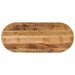 Bordplate 140x60x2,5 cm oval grovt heltre mangotre vidaXL