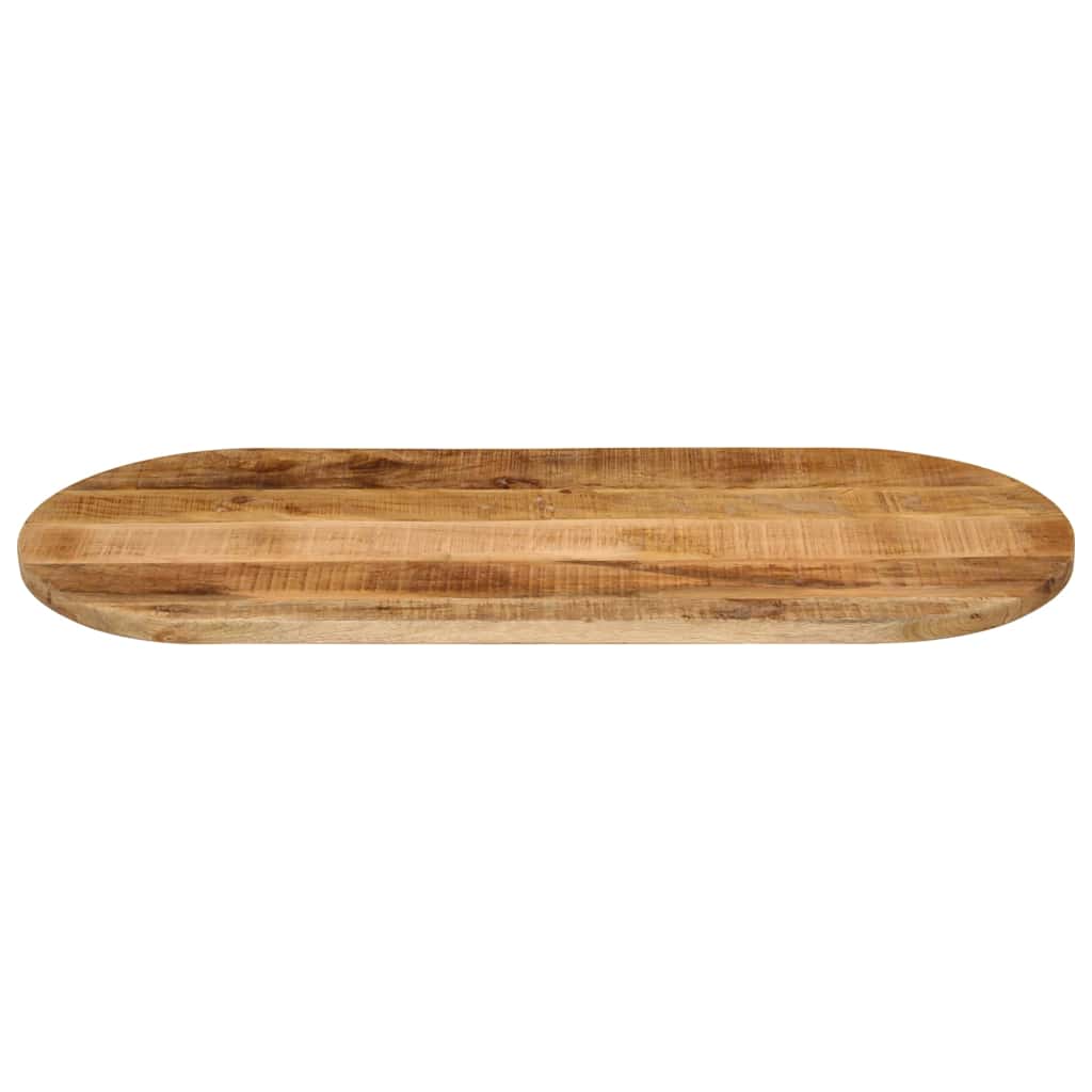 Bordplate 140x60x2,5 cm oval grovt heltre mangotre vidaXL