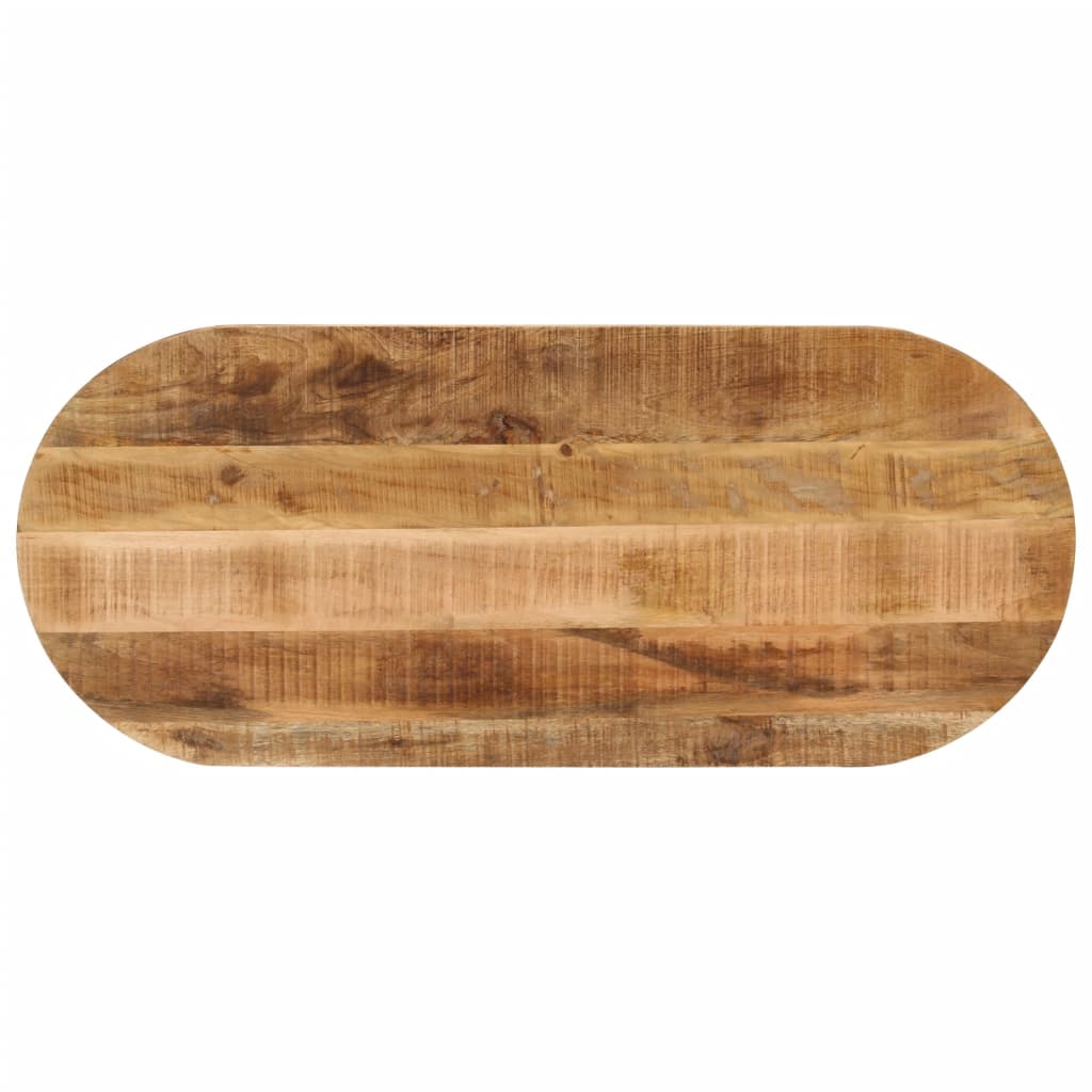 Bordplate 140x50x3,8 cm oval grovt heltre mangotre