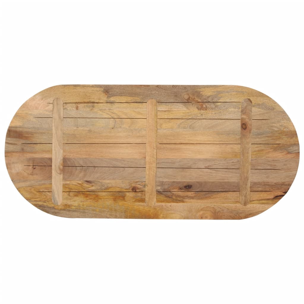 Bordplate 100x50x2,5 cm oval heltre mango vidaXL