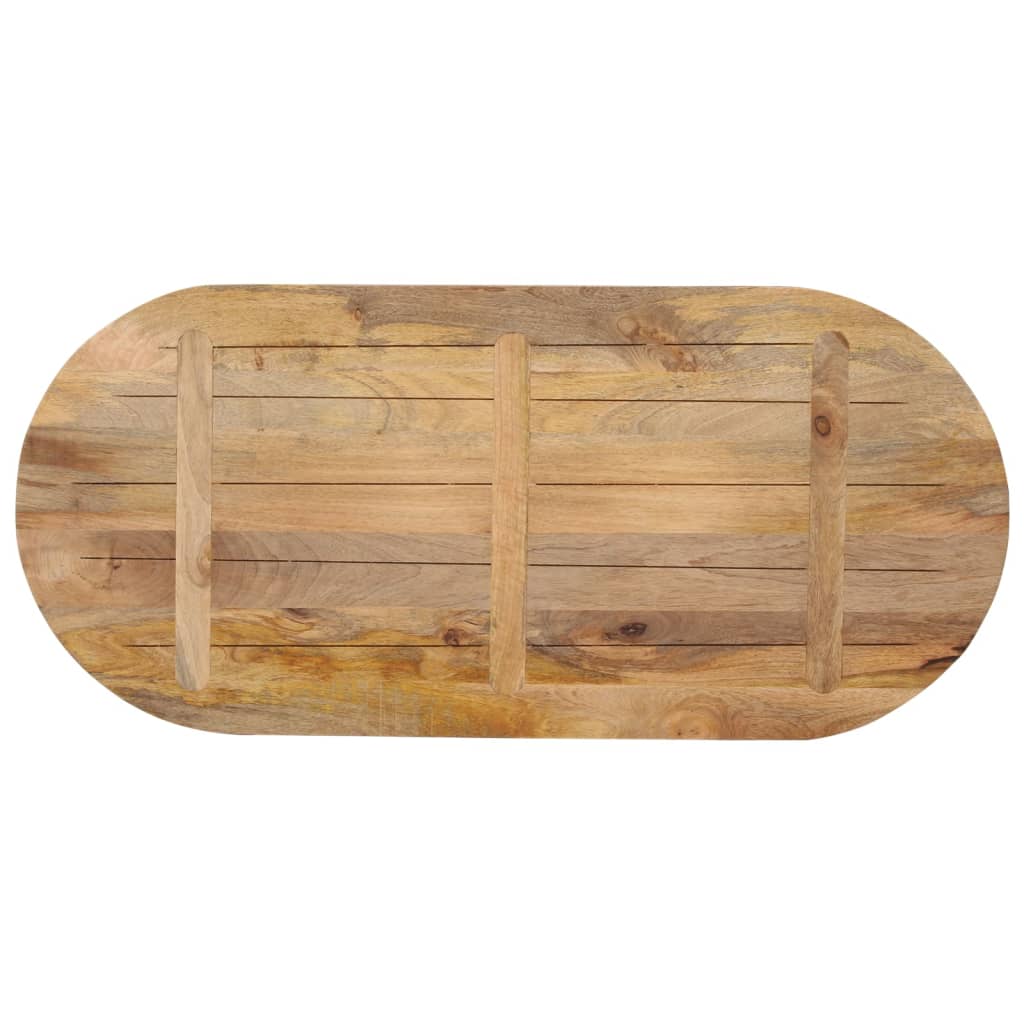 Bordplate 110x50x3,8 cm oval heltre mango vidaXL