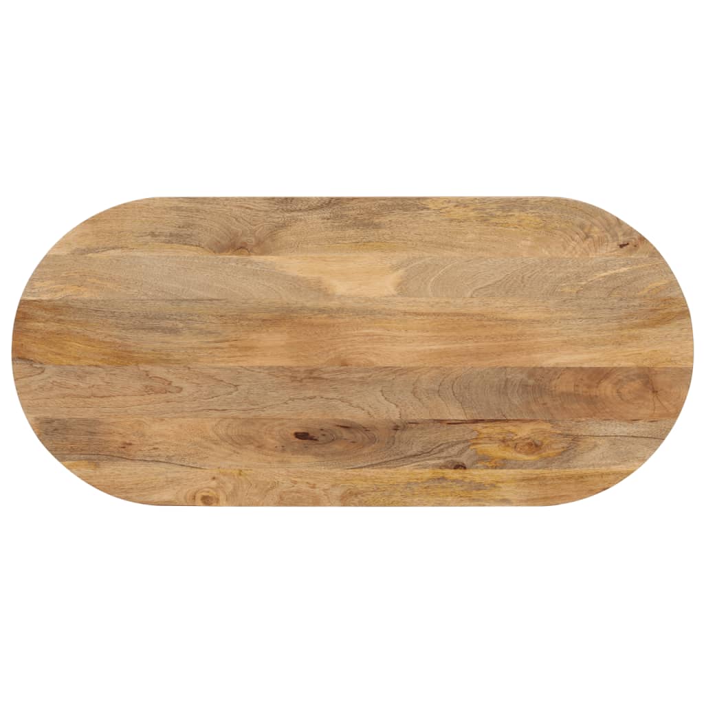 Bordplate 140x50x3,8 cm oval heltre mango vidaXL