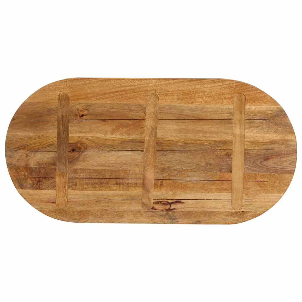 Bordplate 140x60x2,5 cm oval heltre mango vidaXL