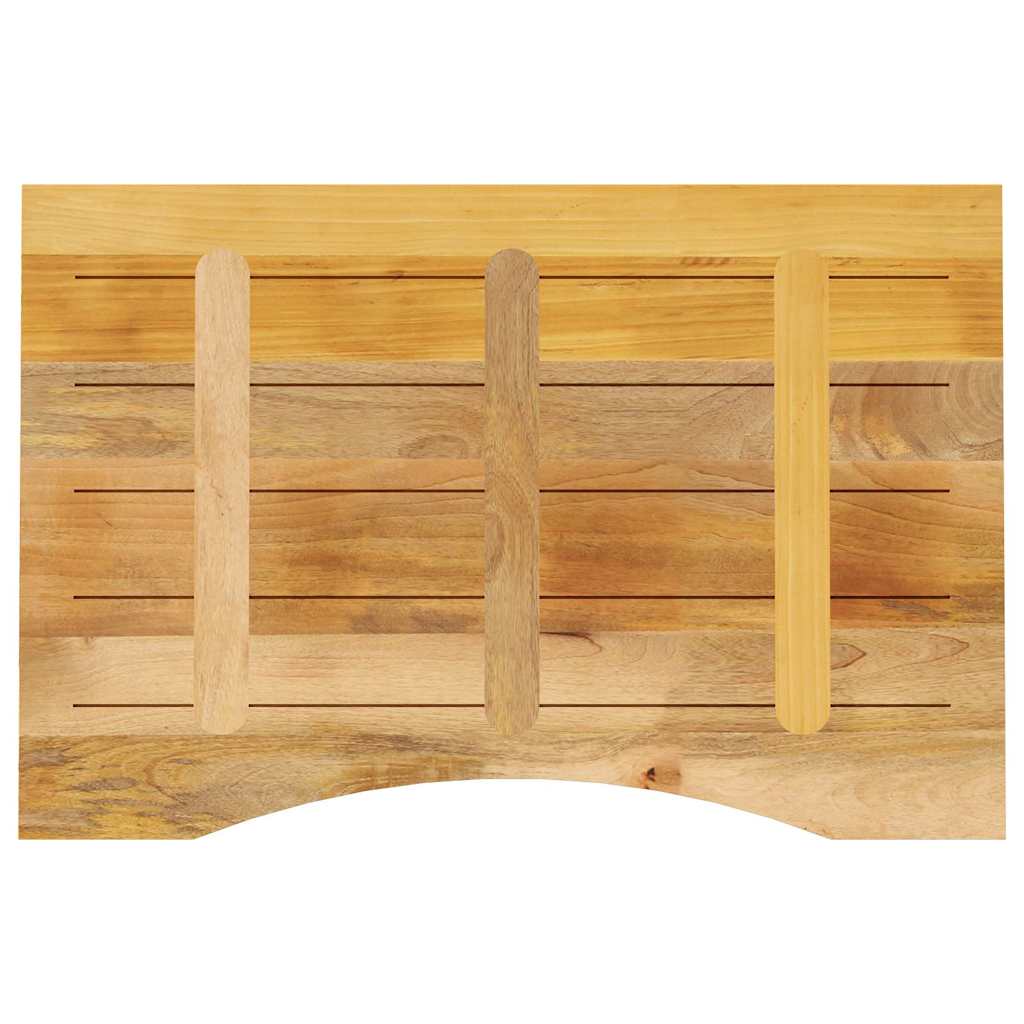 Skrivebordsplate med kurve 100x50x2,5 cm heltre grovt mangotre
