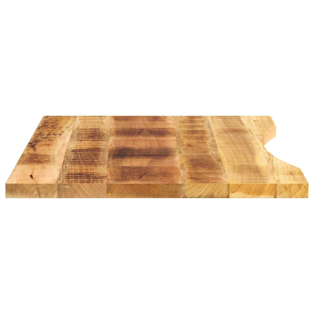 Skrivebordsplate med kurve 80x60x2,5 cm heltre grovt mangotre