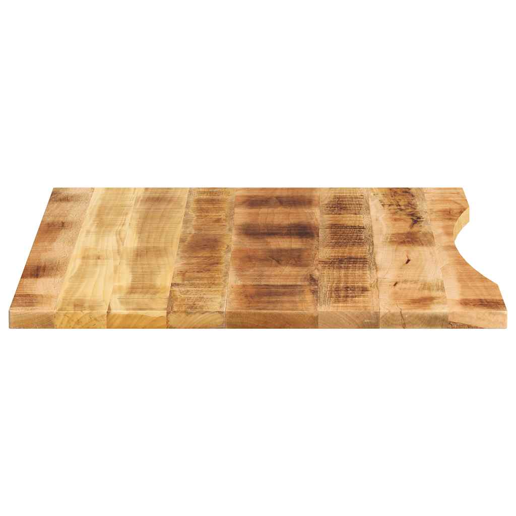 Skrivebordsplate med kurve 110x80x2,5 cm heltre grovt mangotre