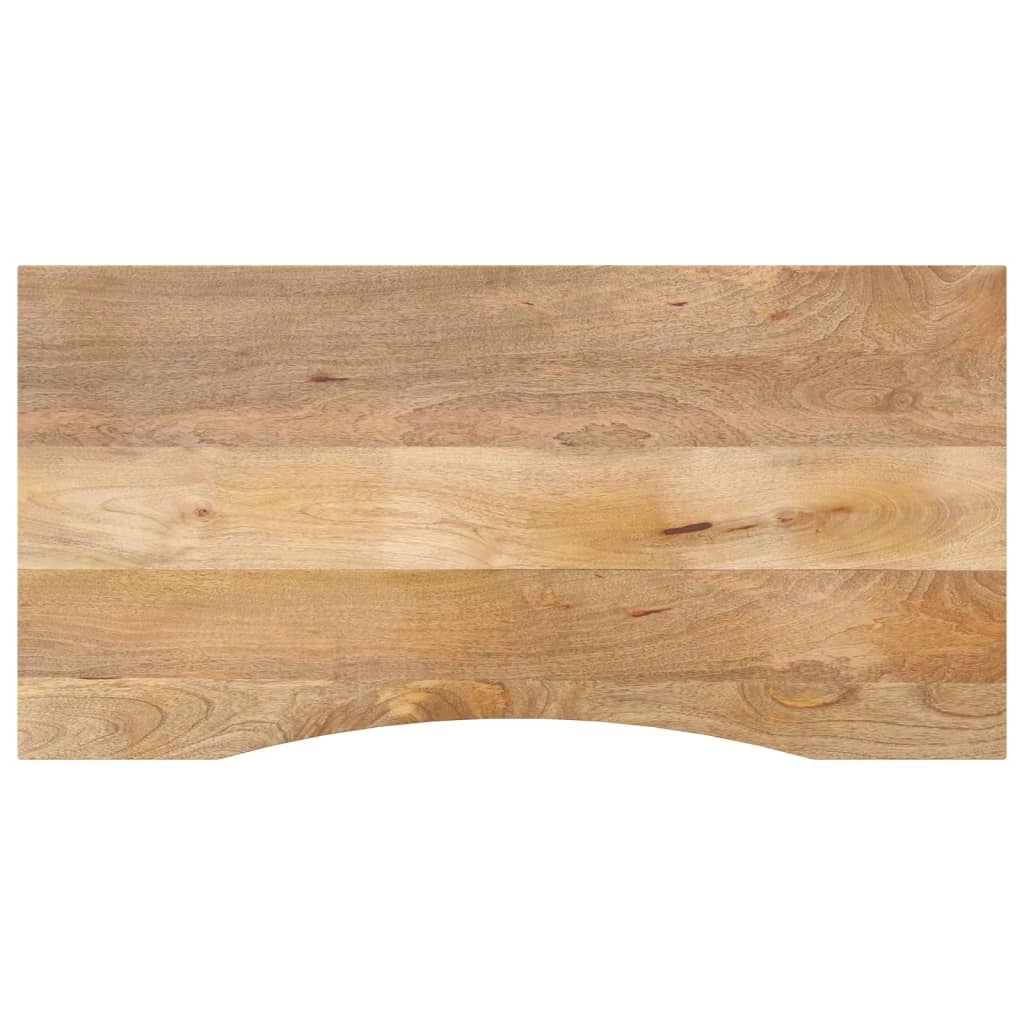 Skrivebordsplate med kurve 140x50x2,5 cm heltre grovt mangotre