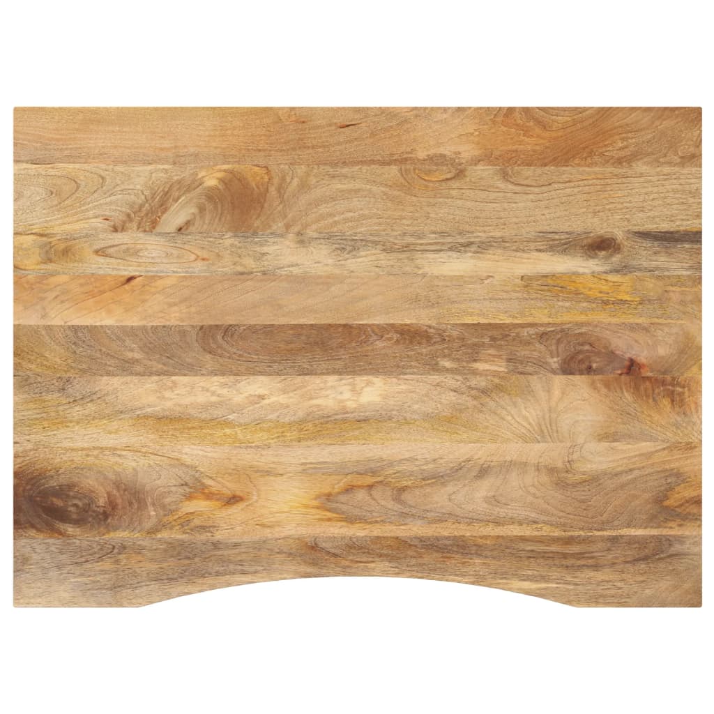 Skrivebordsplate med kurve 110x80x2,5 cm heltre grovt mangotre