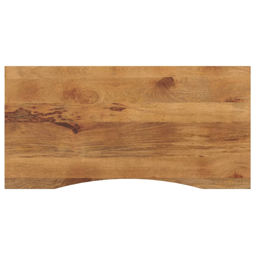Skrivebordsplate med kurve 110x60x2,5 cm heltre grovt mangotre