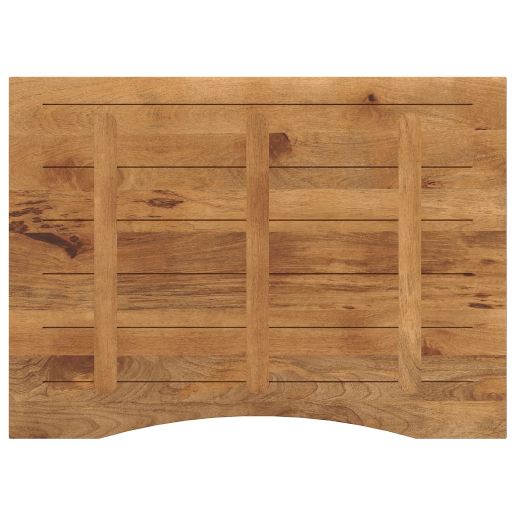 Skrivebordsplate med kurve 100x80x2,5 cm heltre grovt mangotre