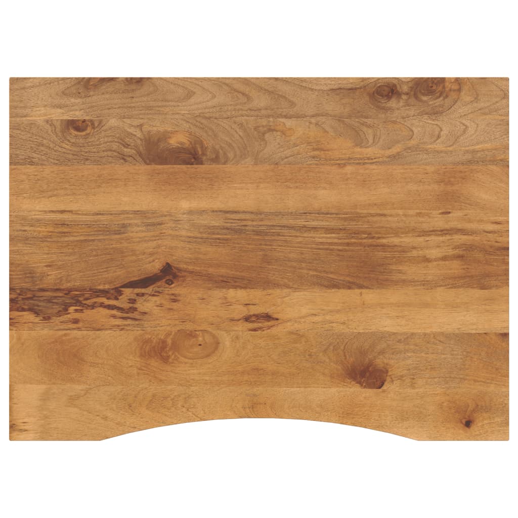 Skrivebordsplate med kurve 110x80x2,5 cm heltre grovt mangotre