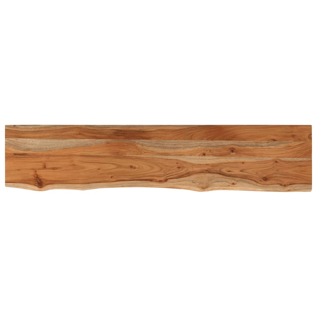 Vegghylle 120x20x2,5 cm rektangulær heltre akasie naturlig kant