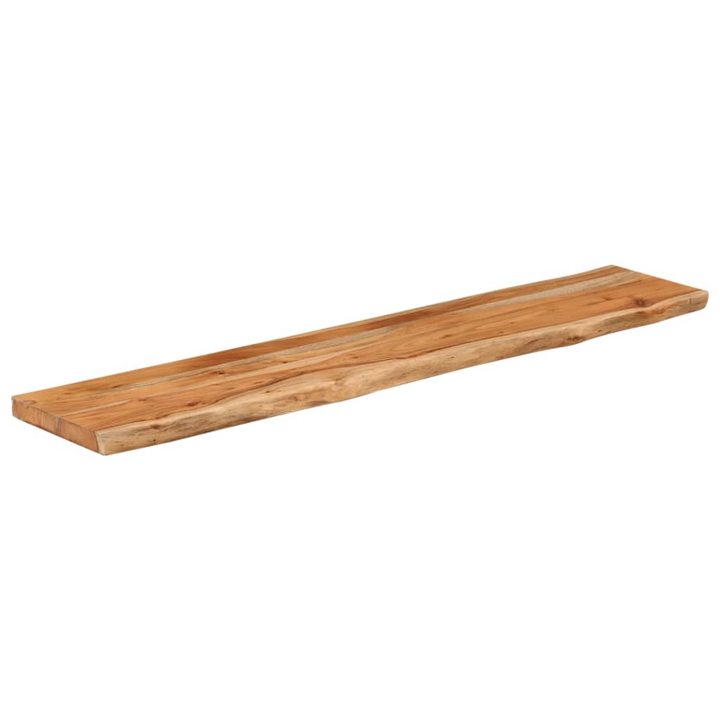 Vegghylle 160x30x2,5 cm rektangulær heltre akasie naturlig kant