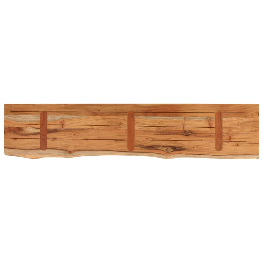 Vegghylle 160x30x2,5 cm rektangulær heltre akasie naturlig kant