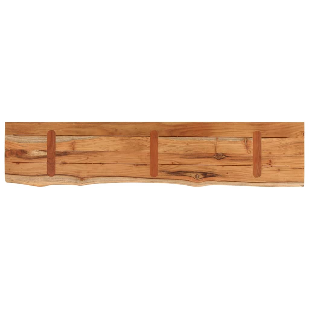 Vegghylle 180x30x2,5 cm rektangulær heltre akasie naturlig kant vidaXL