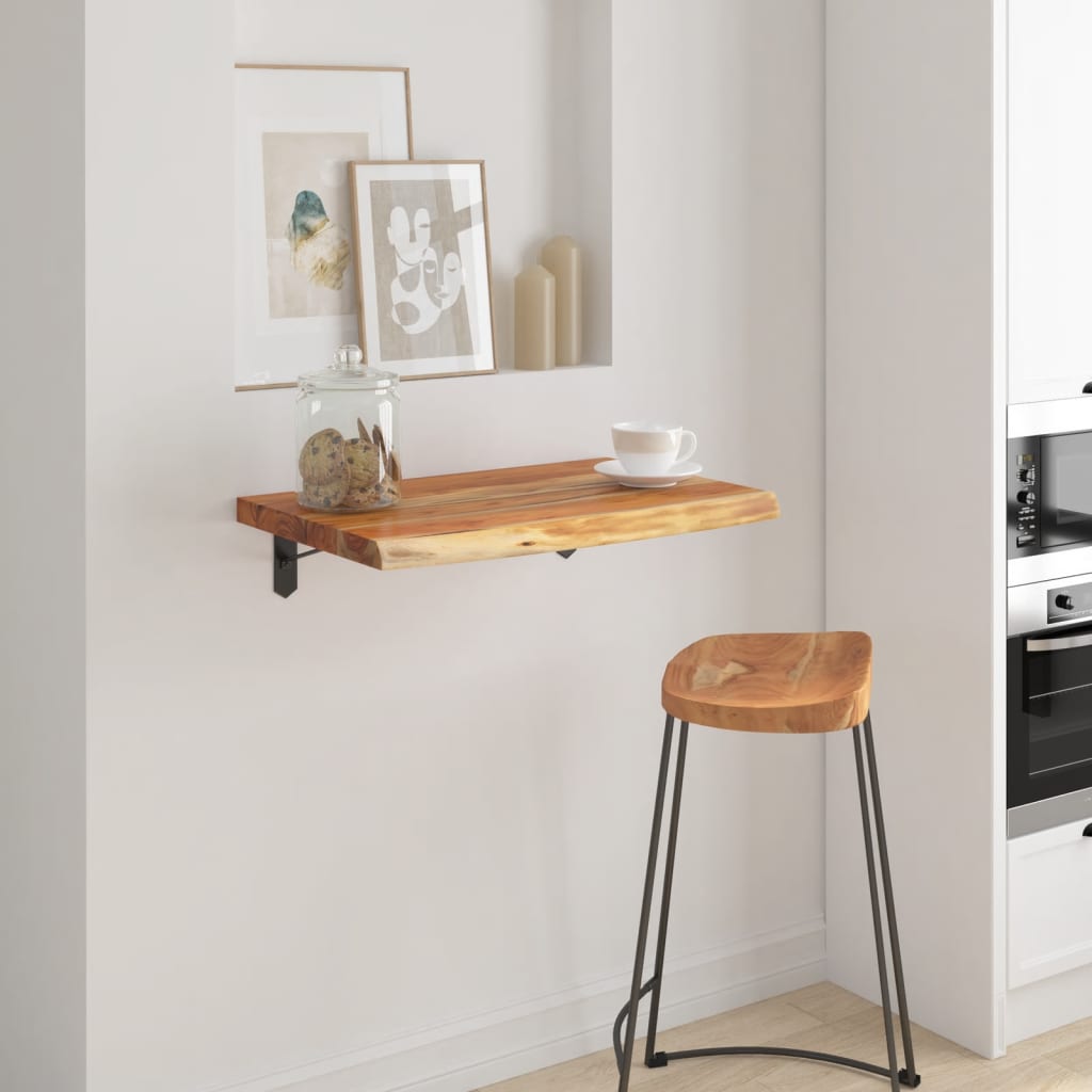 Vegghylle 60x40x2,5 cm rektangulær heltre akasie naturlig kant vidaXL