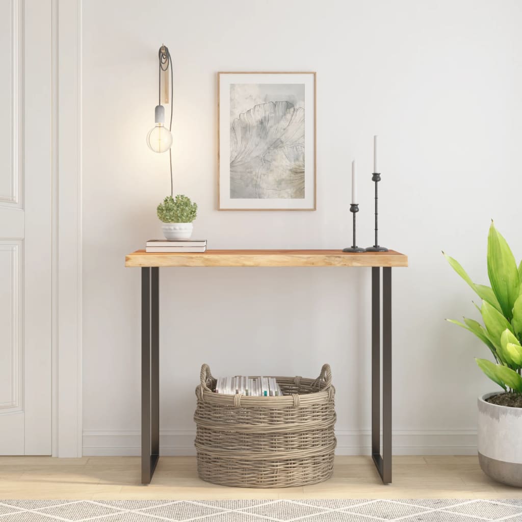 Vegghylle 80x40x2,5 cm rektangulær heltre akasie naturlig kant vidaXL
