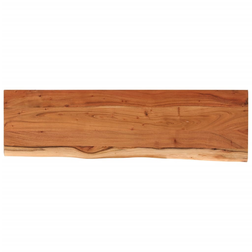 Vegghylle 140x40x2,5 cm rektangulær heltre akasie naturlig kant