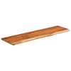 Vegghylle 140x40x2,5 cm rektangulær heltre akasie naturlig kant