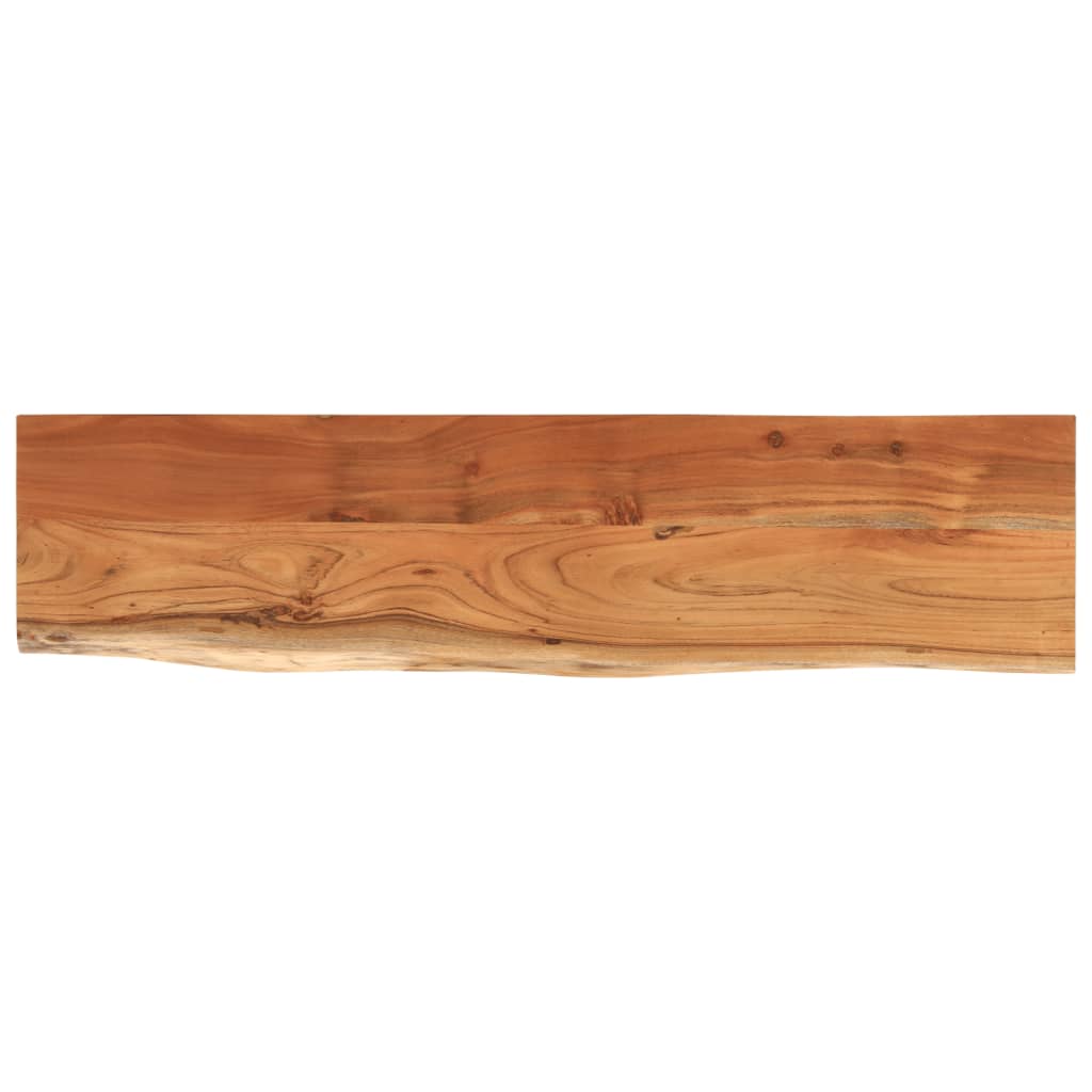 Vegghylle 160x40x2,5 cm rektangulær heltre akasie naturlig kant