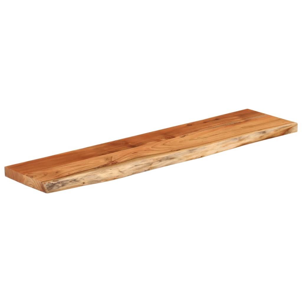 Vegghylle 160x40x2,5 cm rektangulær heltre akasie naturlig kant