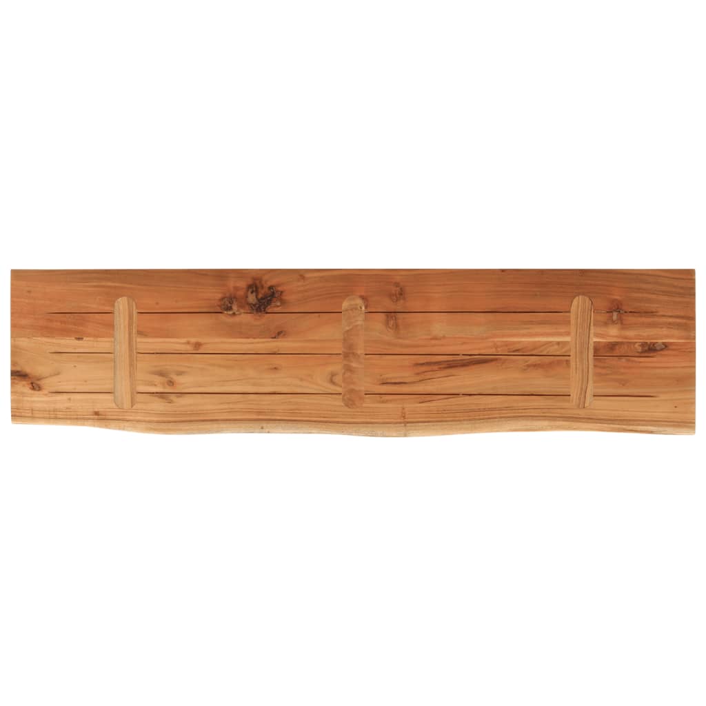 Vegghylle 160x40x2,5 cm rektangulær heltre akasie naturlig kant