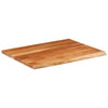 Vegghylle 90x80x2,5 cm rektangulær heltre akasie naturlig kant