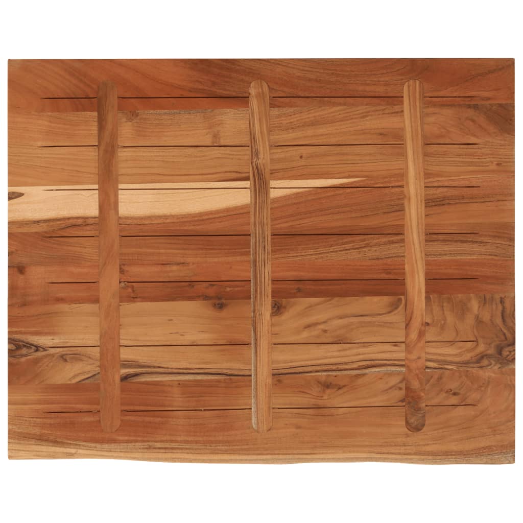 Vegghylle 90x80x2,5 cm rektangulær heltre akasie naturlig kant