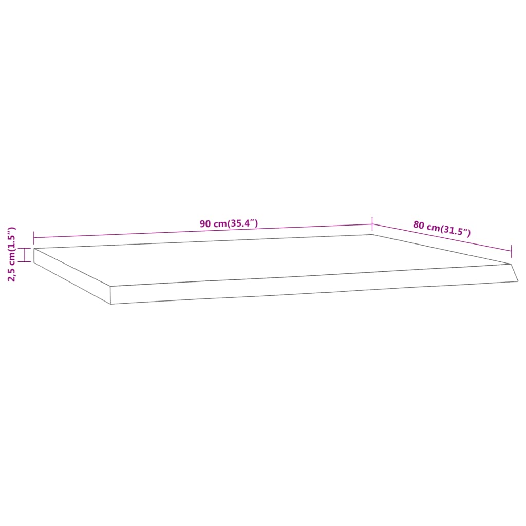 Vegghylle 90x80x2,5 cm rektangulær heltre akasie naturlig kant
