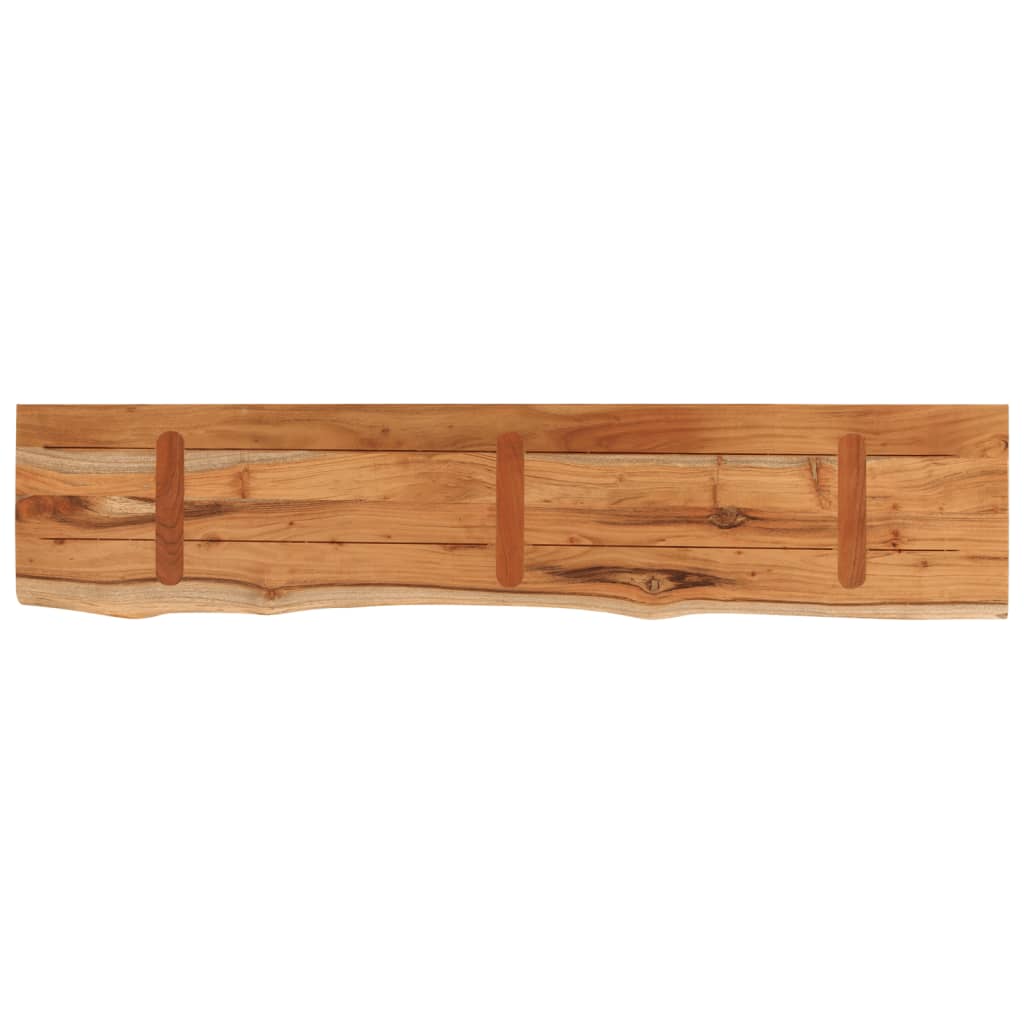 Vegghylle 120x20x3,8 cm rektangulær heltre akasie naturlig kant vidaXL