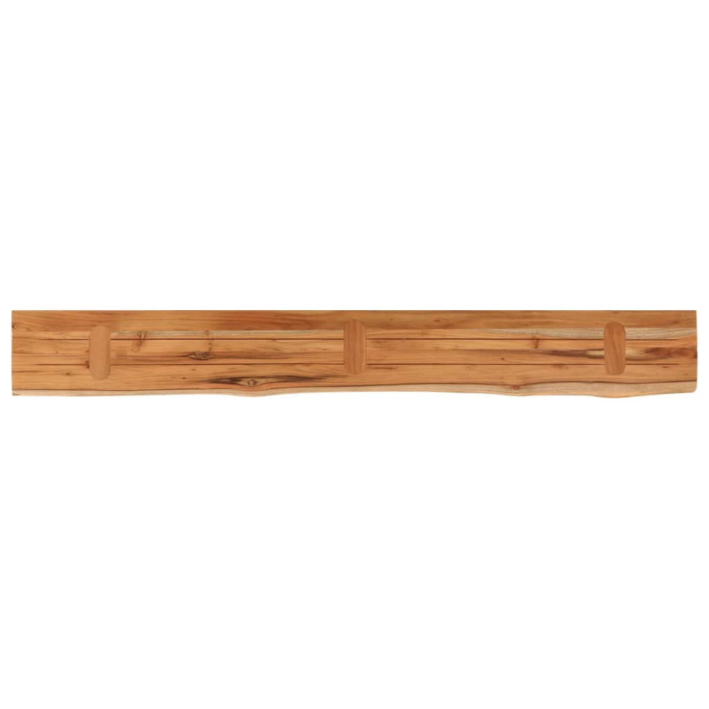 Vegghylle 160x20x3,8 cm rektangulær heltre akasie naturlig kant